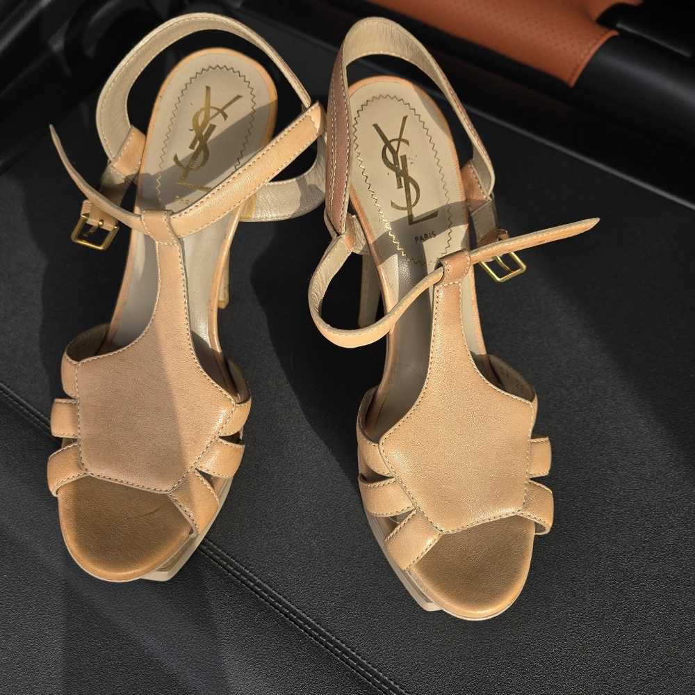 Beige YSL heels